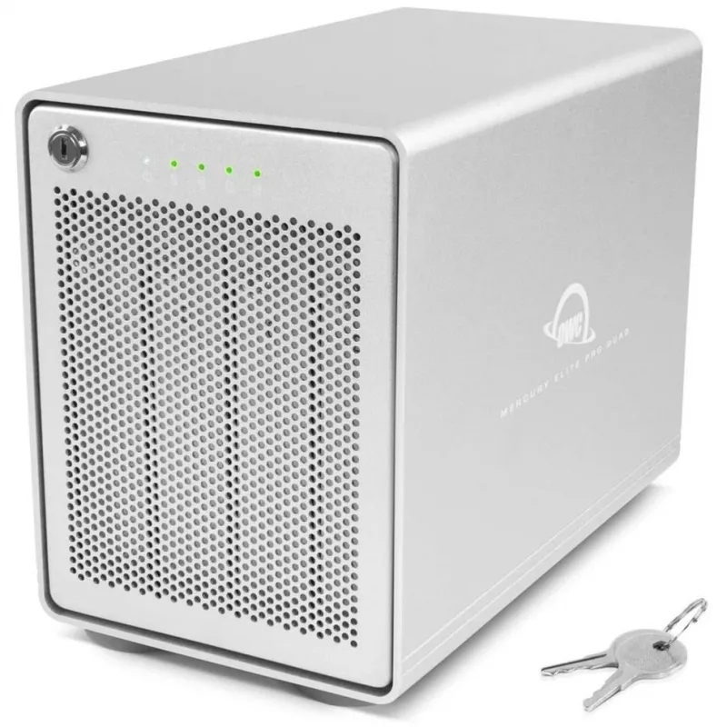 Mercury Elite Pro Quad, kettakorpus, hõbedane, USB 3.2 Gen 2, RAID-valmis