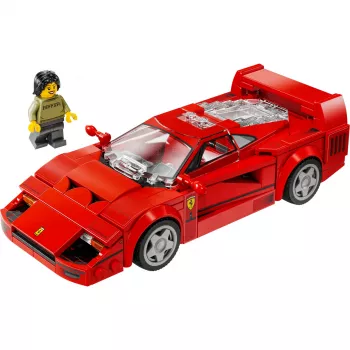 LEGO Speed Champions Ferrari F40 Supercar ehitatav sõidukimänguasi mudelauto 9+ aastastele poistele ja tüdrukutele juhi minifiguuriga laste magamistuppa