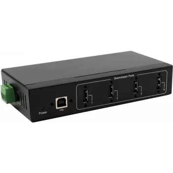 USB-jaotur Exsys EX-11214HMVS — 4-pordiline metallist jaotur 15 kV ESD-kaitsega