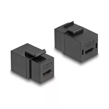 DeLOCK Keystone Moodul USB 2.0 USB-C emane-emane must