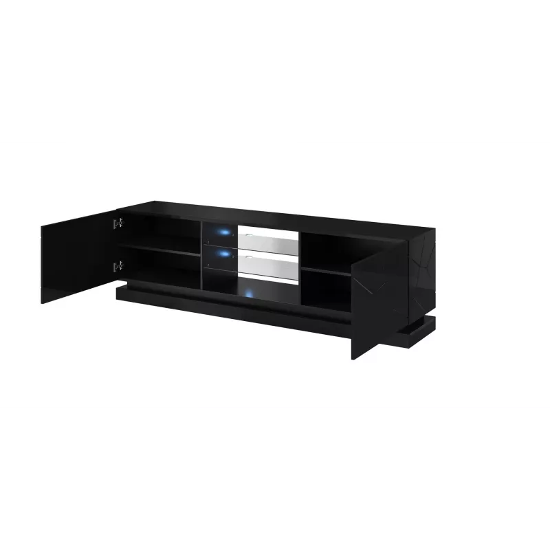 Cama TV-kapp QIU 200 MDF must läikiv/must läikiv