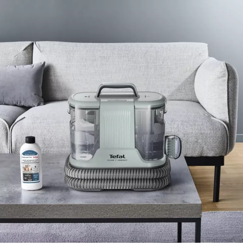 Kaasaskantav plekieemaldaja Tefal Clean It Compact Pet IZ3020F0 — käeshoitav polstri- ja loomaplekkide puhastaja