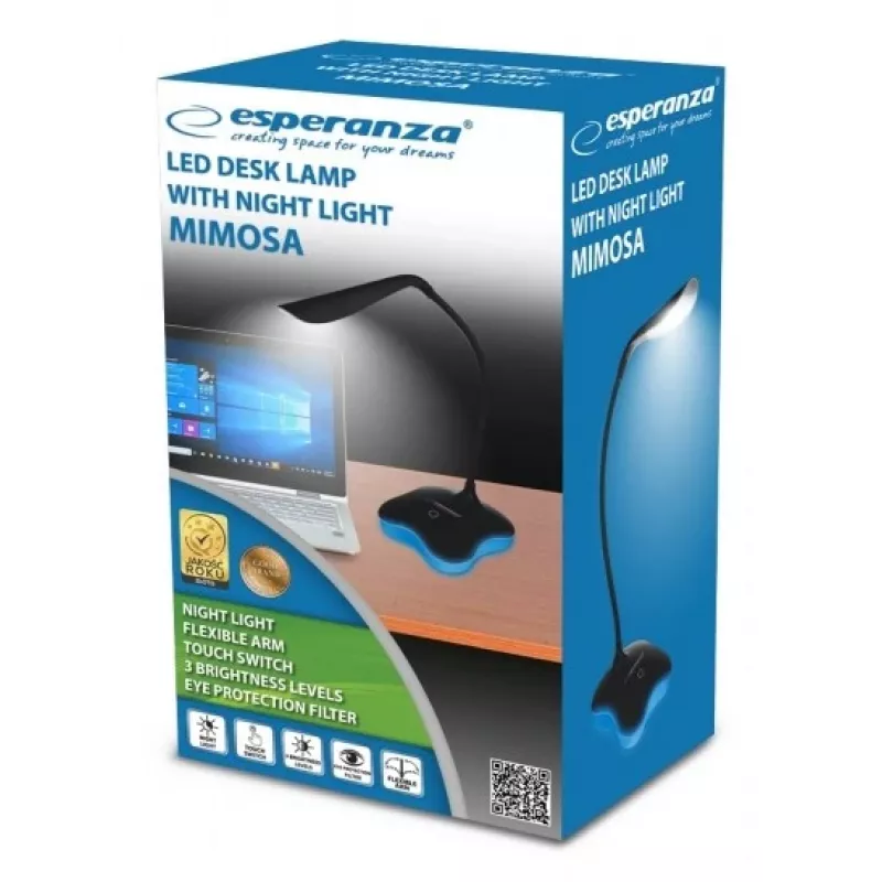 Lauavalgusti ESPERANZA ELD105K MIMOSA — LED-lauavalgusti öövalgusega, must