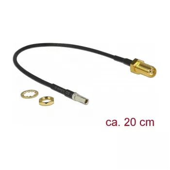 Koaksiaalkaabel DeLOCK 89912 RG-174 0,2 m TS-9 SMA must