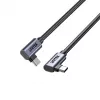 USB‑C kaabel Unitek C14147ABK01 90°–90° PD 100W 0,5 m, nurga all pistikuga, must