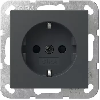 Schuko pistikupesa Gira System 55, mudel 445328, antratsiitviimistlus