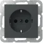 Schuko pistikupesa Gira System 55, mudel 445328, antratsiitviimistlus