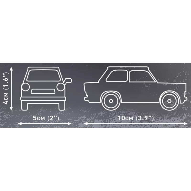 Ehituskomplekt Cobi Trabant 601 — 72 tükki, miniatuurne mudelauto konstruktsioonikomplekt
