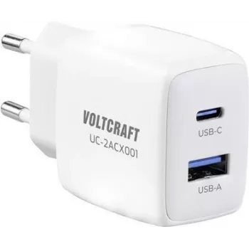 VOLTCRAFT VC-13082880 USB-laadija siseruumidesse, väljundvool (max) 2,08 A, 2x USB, USB-C® pistikupesa (toiteedastus) (VC-13082880)