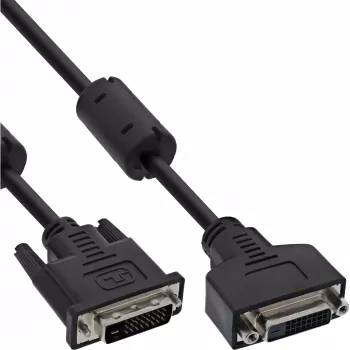 InLine DVI-D kaabel 24+1 M/F, Dual Link, 2 ferriitsüdamikku, 3m