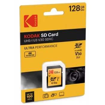 Kodak - Flash Memory Card - 128GB - UHS Class 3 / Class10 - 650x - SDXC UHS-I (EKMSD128GXC10HPRK)