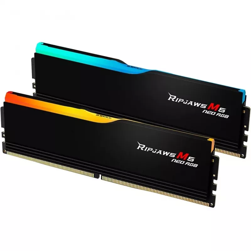 DIMM 64 GB DDR5-6000 (2x 32 GB) kahekomplekt, mälu must, F5-6000J3238G32GX2-RM5NRK, Ripjaws M5 Neo, AMD EXPO