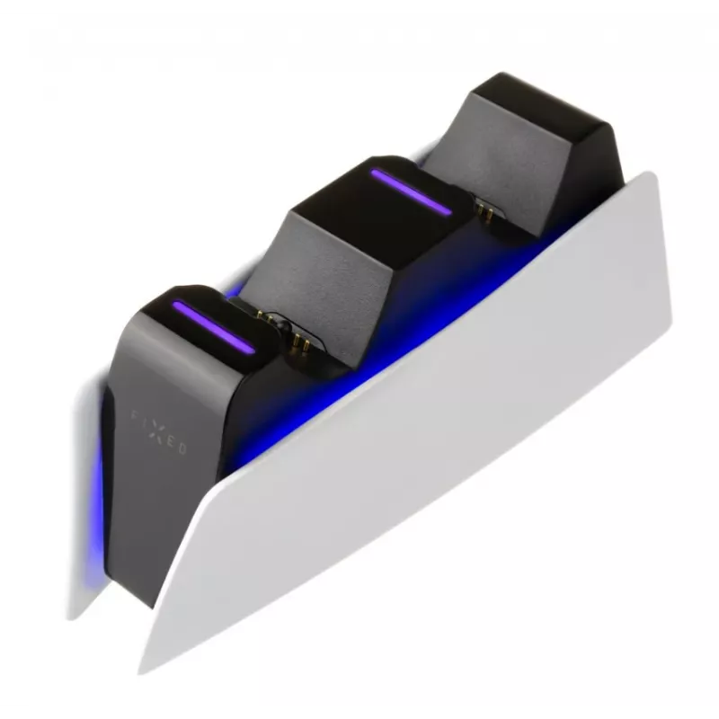 Laadimissüsteem FIXED FIXPS5-DCC-BW PlayStation 5 jaoks Juhtmega Must Valge