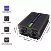 Pingemuundur QOLTEC Monolith 3000 MS Wave, 12 V → 230 V, 1500/3000 W, USB-ga