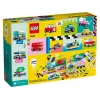 LEGO Classic Creative Vehicles Värviliste Mudelautode Komplekt Poltseiautoga ja 11023 Classic Roheline Alusplaat 32x32 Naastuga Ehitusmuru