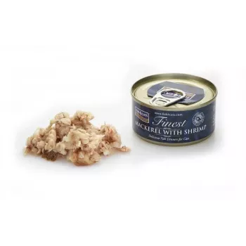 Märg kassitoit FISH4DOGS Makrell krevettidega 70 g — täiskasvanud, kalamaitseline, purk, gluteenivaba