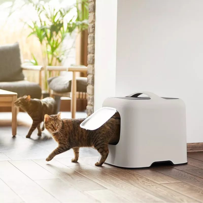 Hooded litter box Rotho BIALA Beige 395×510×443 mm, plastik with spatula