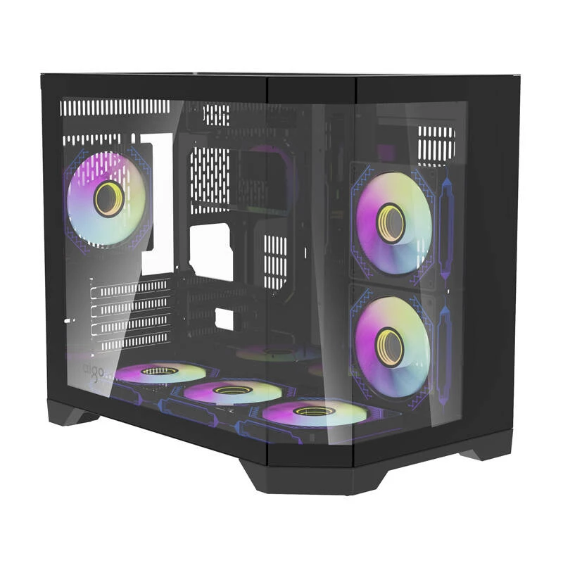Darflash FT418 arvutikorpus + 6 aRGB ventilaatorit (must)