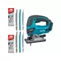 Tikksaag Makita DJV180ZX juhtmeta korpuseta — 3-astmeline pendel, 0–2600 SPM, käigupikkus 26 mm, lõikesügavus puidus 135 mm