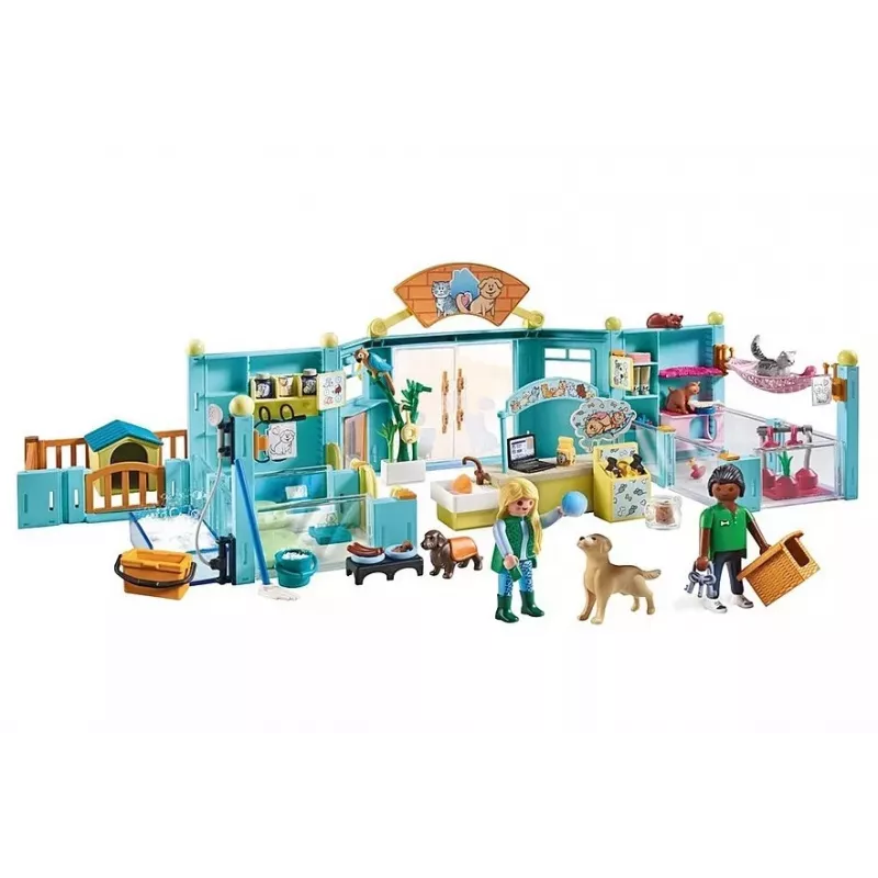 PLAYMOBIL mängukomplekt My Life 71742 Loomahotell koos figuuridega – mängukomplekt hotellihoone ja loomafiguuridega