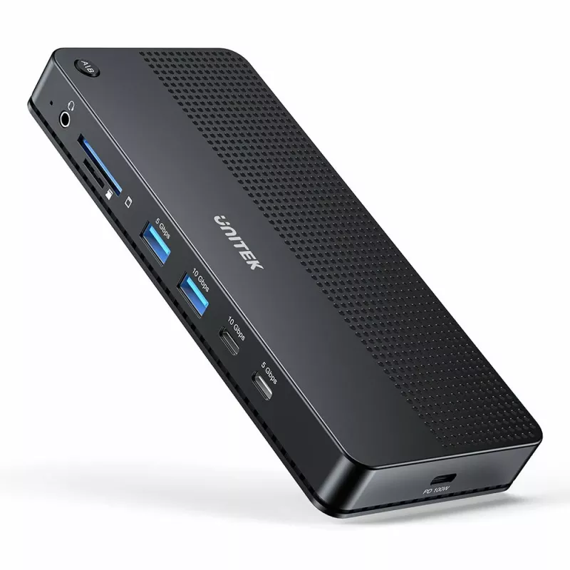 Dokkimisjaam UNITEK D1103A01 USB4 juhtmega must 100W toiteedastus