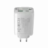 CANYON laadija OnCharge 65RC sisseehitatud USB-C kaabliga 65W, 1x PD, 1x QC, EL pistik, valge