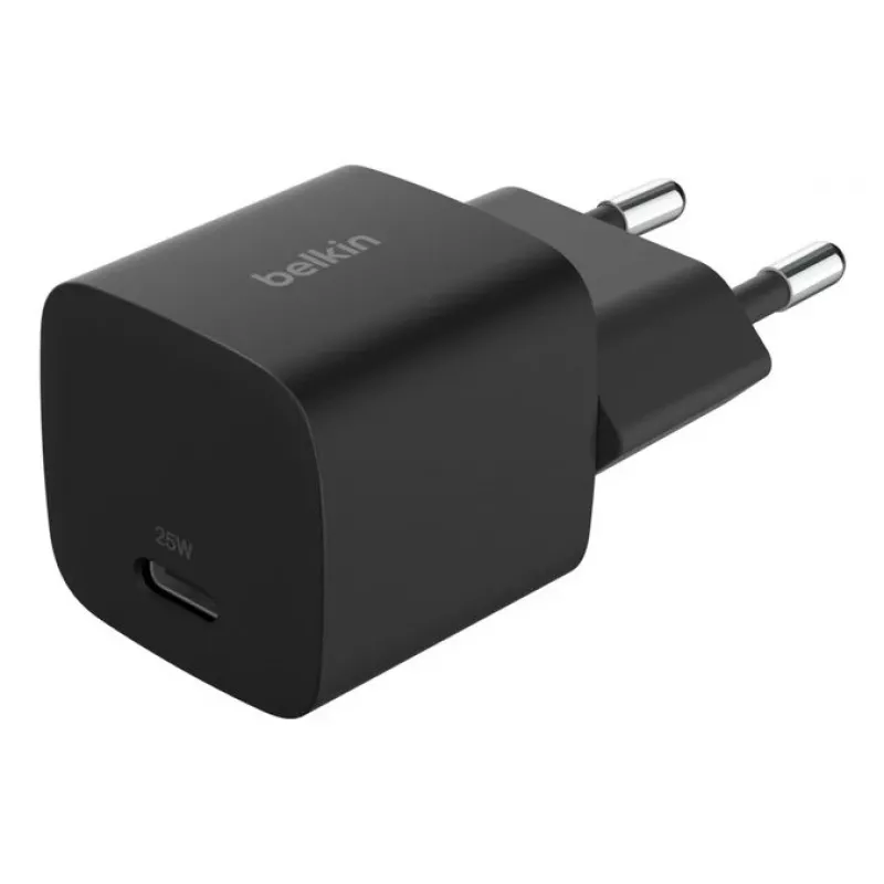USB-C laadija Belkin BOOSTCHARGE 25W Power Delivery Must – kiire USB‑C PD 25W seinadapter