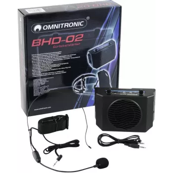 Vöövõimendi Omnitronic BHD-02 20W võimsus kompaktne kantav võimendi kaasaskantavale helile