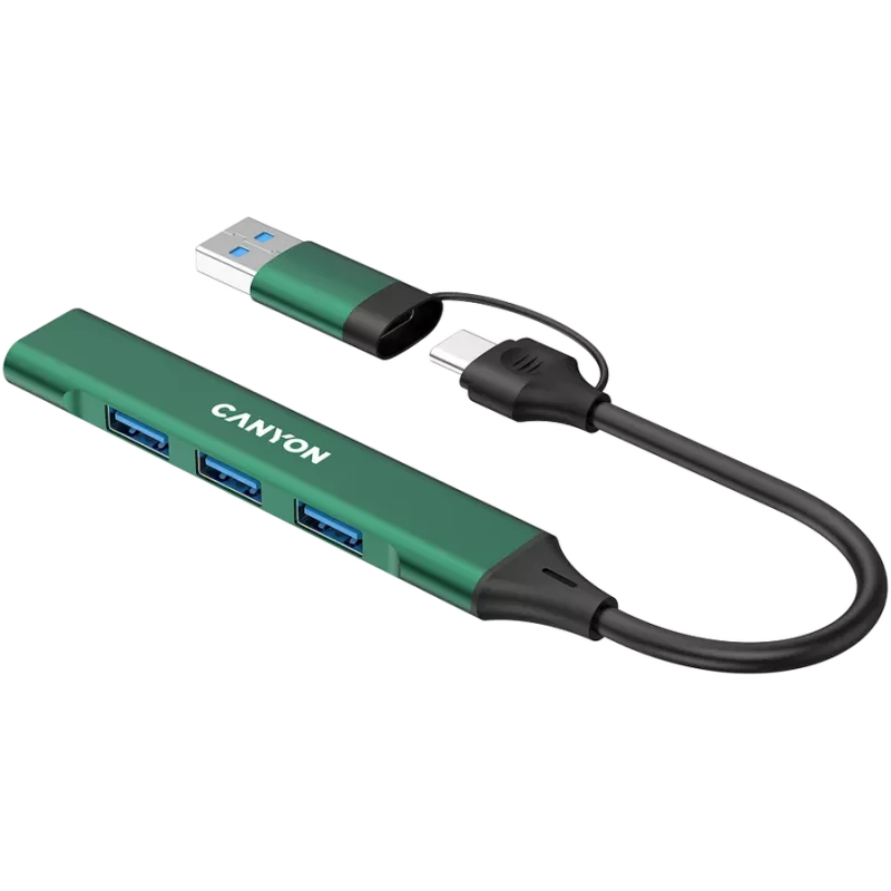 CANYON jaotur DS-02 4in1 USB-A/C Roheline