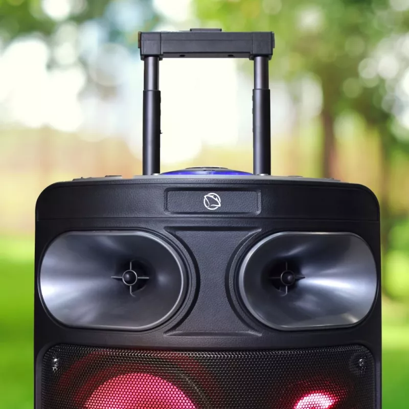 Kaasaskantav Bluetooth-karaokekõlar MANTA SPK0803B140 140 W, akutoide, MIC/USB/microSD, FM, ekvalaiser, rattad