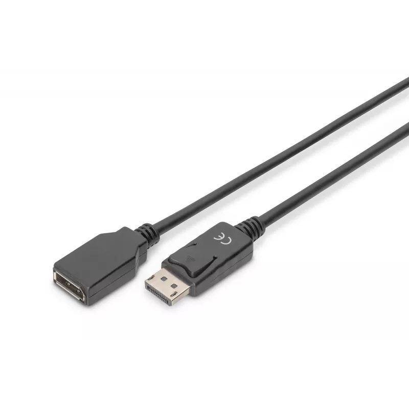 Digitus ASSMANN - DisplayPorti pikenduskaabel - DisplayPort (M) - DisplayPort (E) - 2 m (DisplayPort 1.2) - Vormitud - Must (AK-340200-020-S)