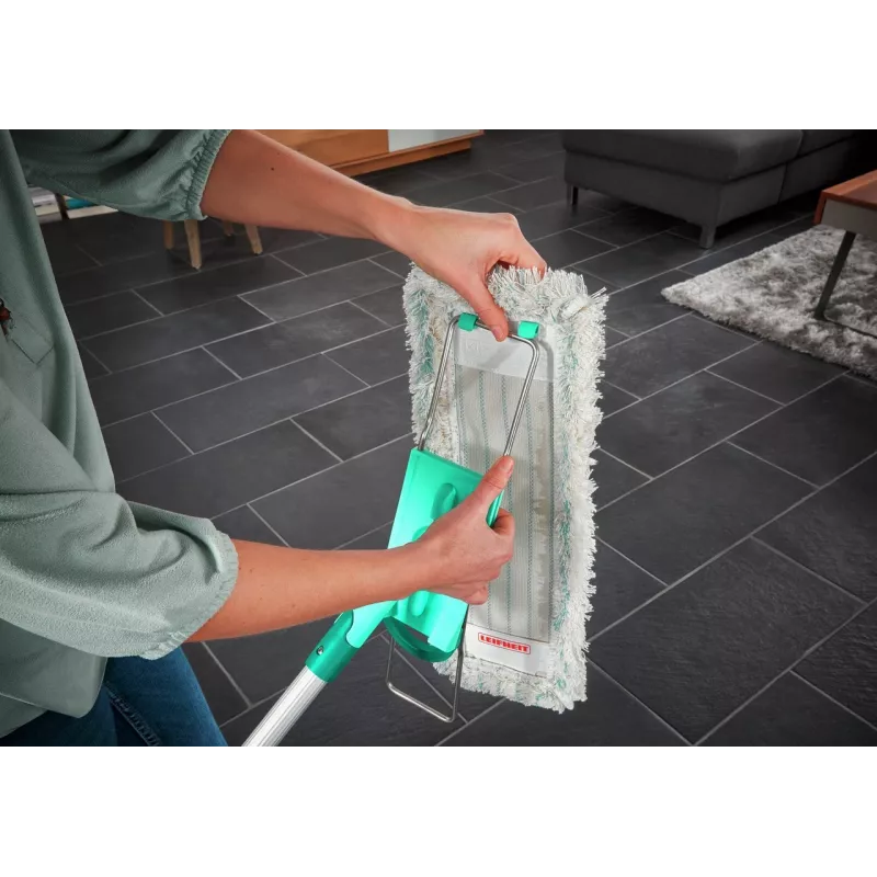 Lame mopp Leifheit Profi XL puuvill pluss — 420 mm laius, 360° pöörlev pea, puuvill/kiud, alumiiniumist käepide