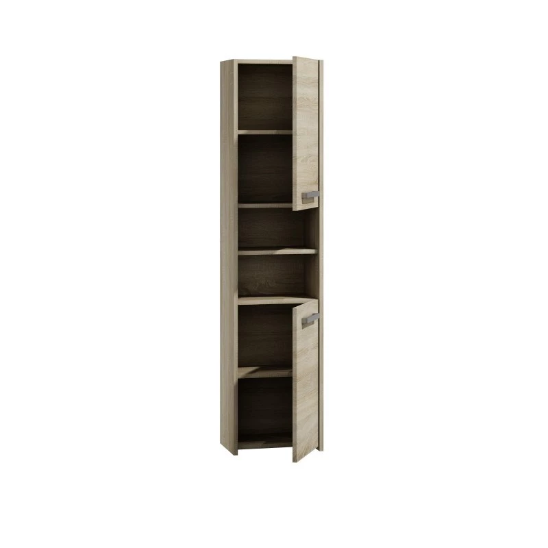 Vannitoa hoiukapp top e shop S40 SONOMA — tammepuust raam, vabaltseisev, 6 riiulit, 400×300×1700 mm