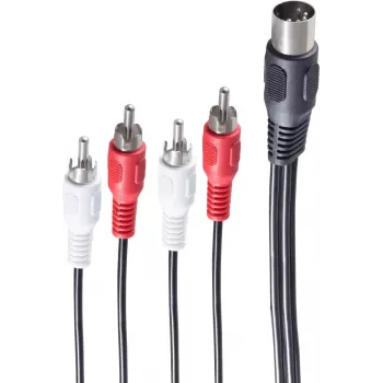 shiverpeaks BS10402 helikaabel 1,5 m DIN (5 kontakti) 4 x RCA must (BS10402)