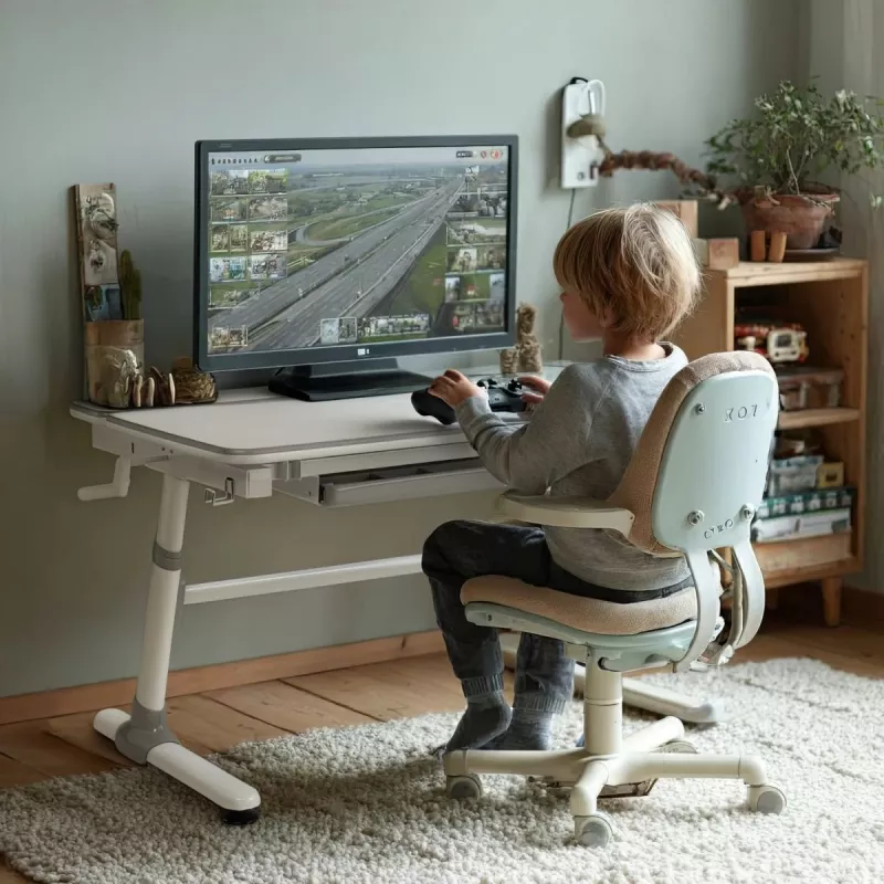 Ergo Office laste ergonoomiline kõrgusega reguleeritav laud, hall, max 100kg, ER-417 2cz