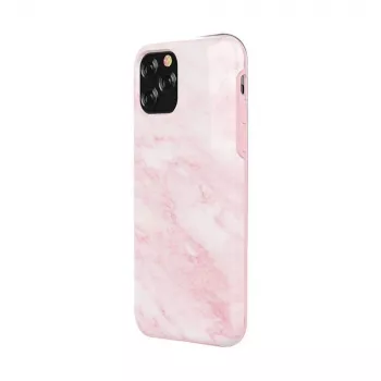 Telefonikott Devia Marble seeria iPhone 11 Pro Max-ile, roosa, kaitsev kõva kest