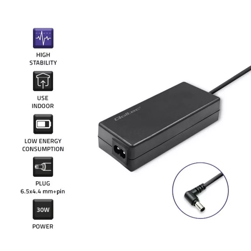 Qoltec 52400 toiteadapter/inverter siseruumides 30 W must