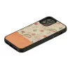 Kaitsev telefoniümbris Man and Wood iPhone 12 mini jaoks — roosa lill mustal