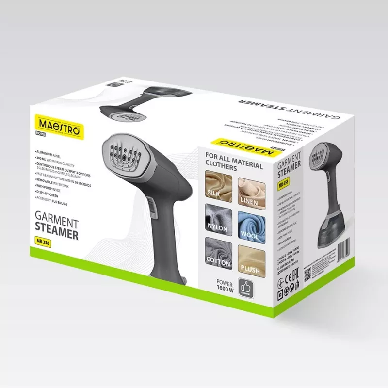 Auruti Maestro MR-358 1600W, käes hoitav riideauruti vertikaalseks aurutamiseks