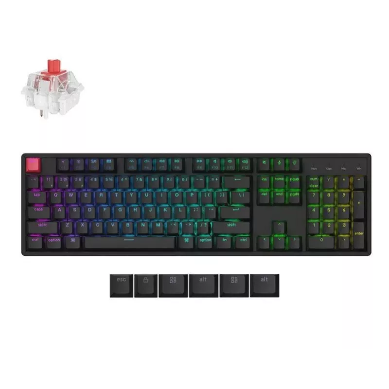 Juhtmevaba mehaaniline klaviatuur Keychron K10 RGB Must, kompaktne paigutus, RGB taustvalgustus, Bluetooth ja USB-C