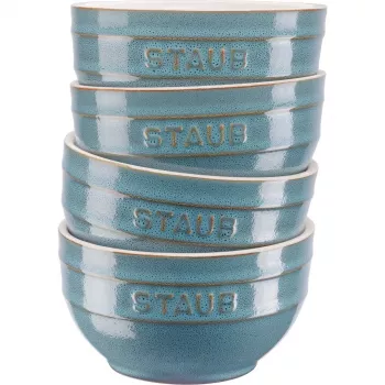 Staub Ceramique kausside komplekt 0.7 L ümmargune keraamiline türkiissinine 4 tk