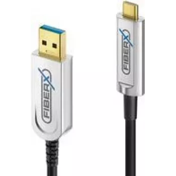 FiberX FX-I630-010 USB-kaabel 10 m USB 3.2 Gen 1 USB C USB A Must Hõbedane