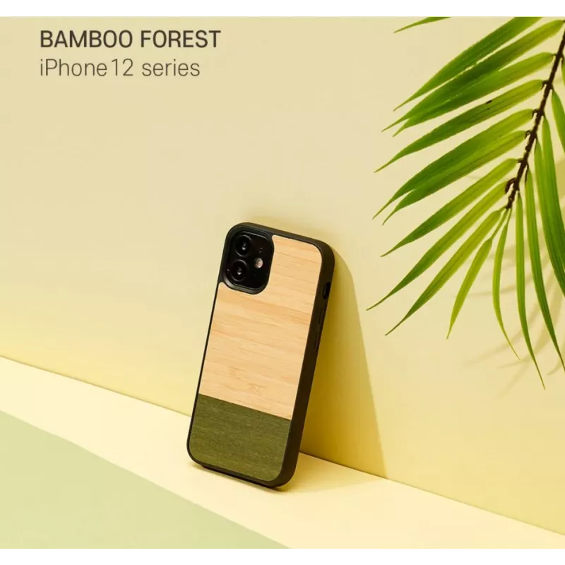 man and wood telefoniümbris iPhone 12 mini jaoks — bambusmets must