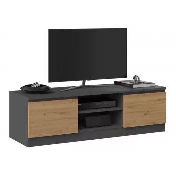 TV alus Top e Shop RTV 120 ANTR/ARTIS — 1200×400×360 mm, antratsiitvärvi pealispind ja raam, puitlaastplaat, 2 riiulit