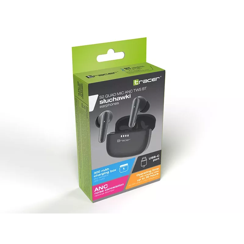 Tracer 47733 S2 Quad Mic ANC TWS BT kõrvaklapid