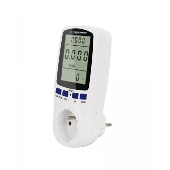 Voolutarbimismõõtur ESPERANZA ELA103 LCD-ekraaniga — 16 A, 3680 W, 230 V, 50–60 Hz