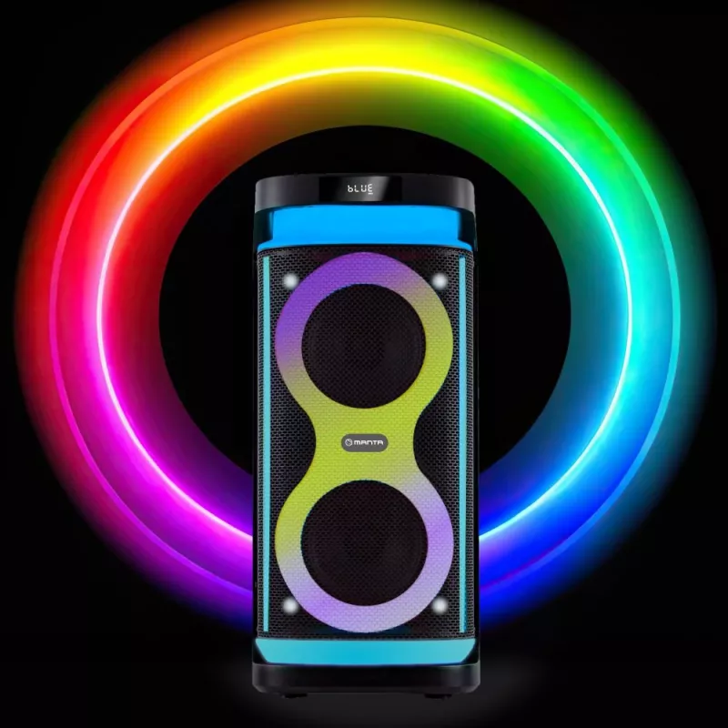 Kaasaskantav kõlar MANTA SPK0601B100, 100 W, Bluetooth, karaoke, juhtmevaba mikrofon, aku, ekvalaiser, diskotuled