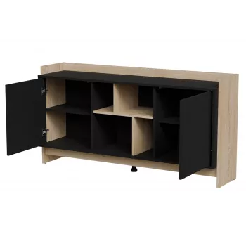 Cama PORTO 2D kummut 150x38x77 tamm/must