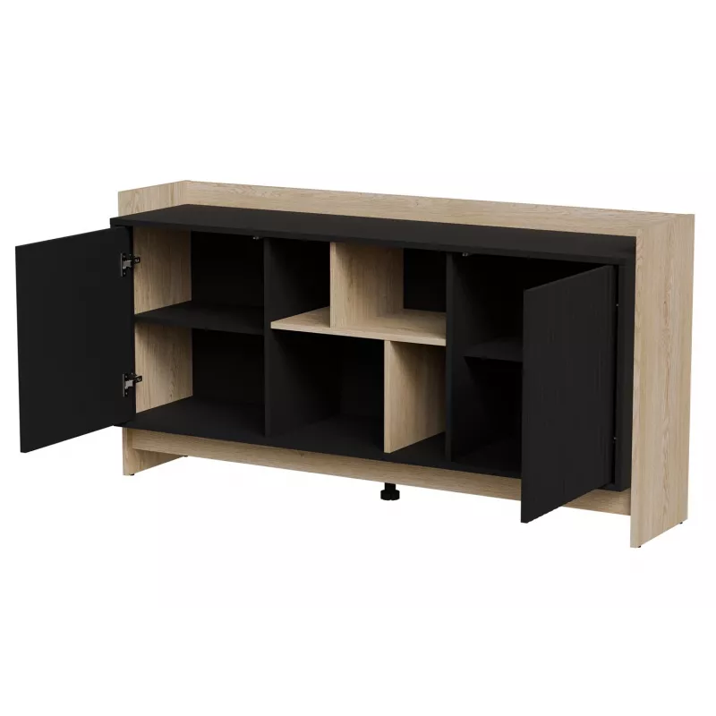 Cama PORTO 2D kummut 150x38x77 tamm/must