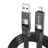 4-in-1 kaabel BlitzWolf BW-HDC7 — USB-C, Lightning, USB-A, Micro-USB 1,2 m 240 W must